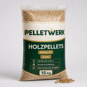 Pellet di legno ENplus A1 6 mm · pallet completo 990 kg (66 × 15 kg)