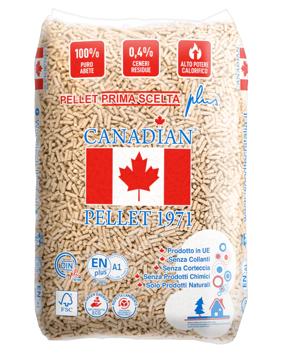 Pellet di abete ENplus A1 6 mm – Bancale 70 sacchi da 15 kg (1.050 kg)