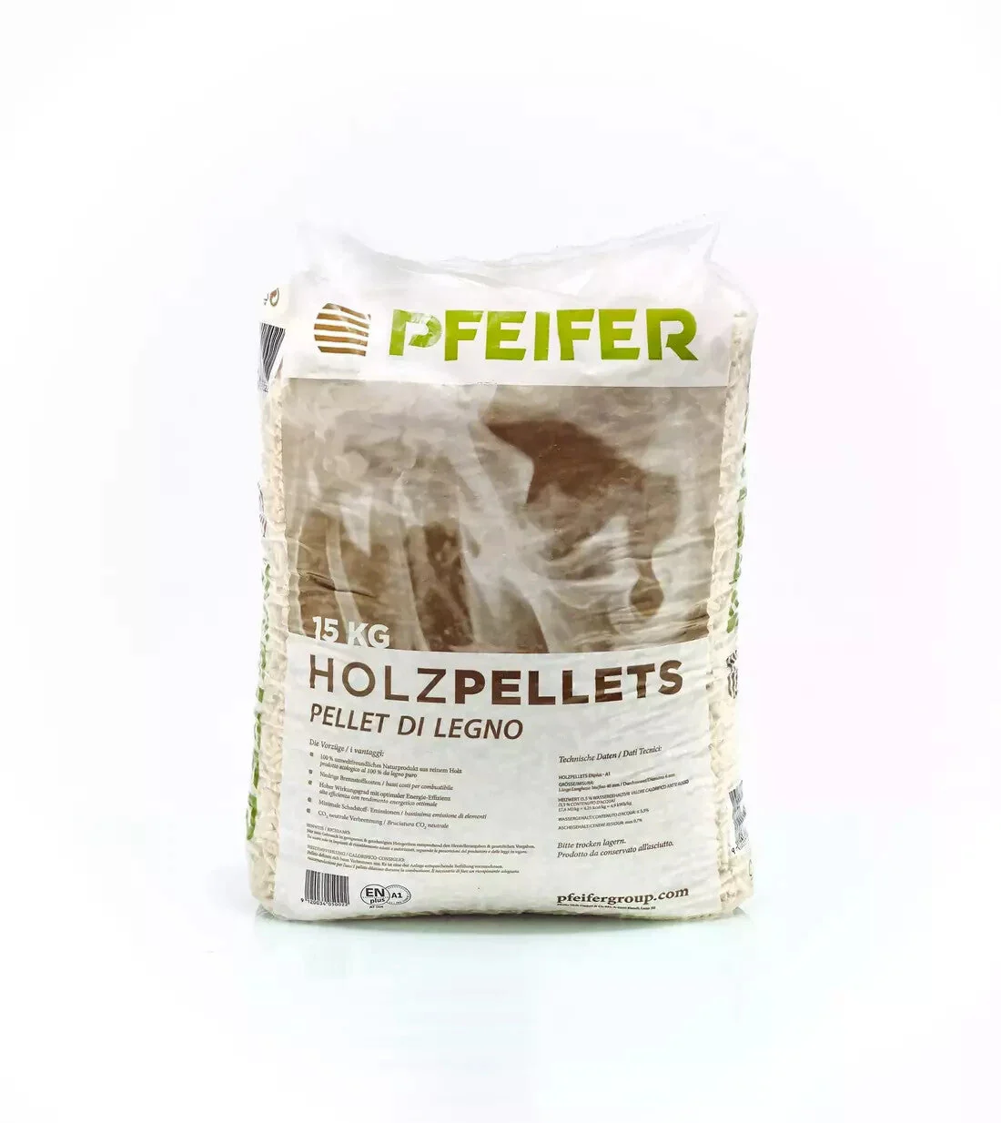 Pellet di abete austriaco Pfeifer ENplus A1 6 mm – Bancale 70 sacchi da 15 kg (1.050 kg) - immagine 2